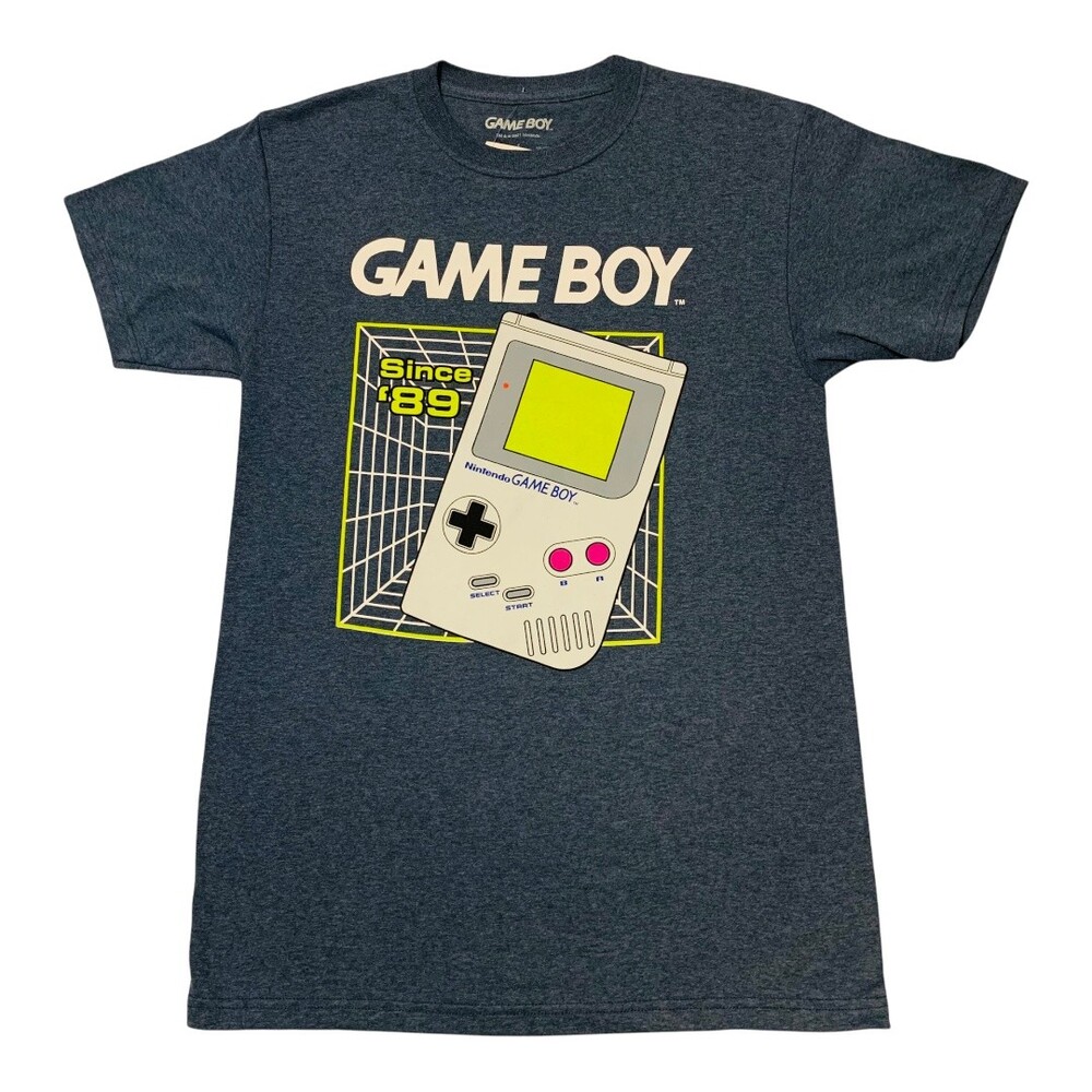 Nintendo Game Boy Gameboy Graphic T-Shirt Mens Small Navy Retro Gaming Tee NWT
